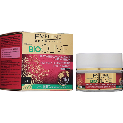 Крем для обличчя Eveline Cosmetics Bio Olive Actively Rejuvenating Cream-Serum 50 мл (5903416030140)