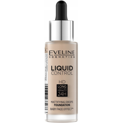 Тональна основа Eveline Cosmetics Liquid Control HD Mattifying Drops Foundation 015 - Light Vanilla 32 мл (5901761961867)