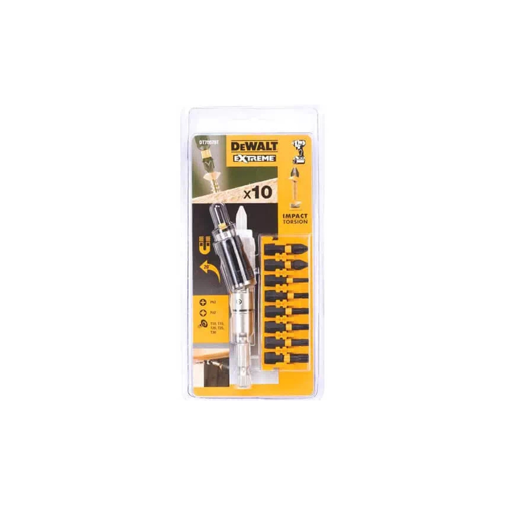 Набір біт DeWALT IMPACT TORSION, ударні, Torx, Philips, Pozidriv, L=25 мм, 10 шт (DT70578T)