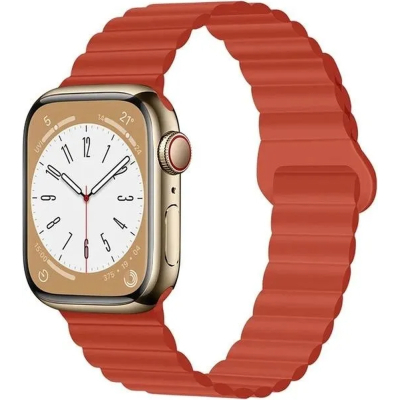 Ремінець до смарт-годинника Drobak Silicone Magnetic Link для Apple Watch All Series 38/40/41mm Orange red (898918)